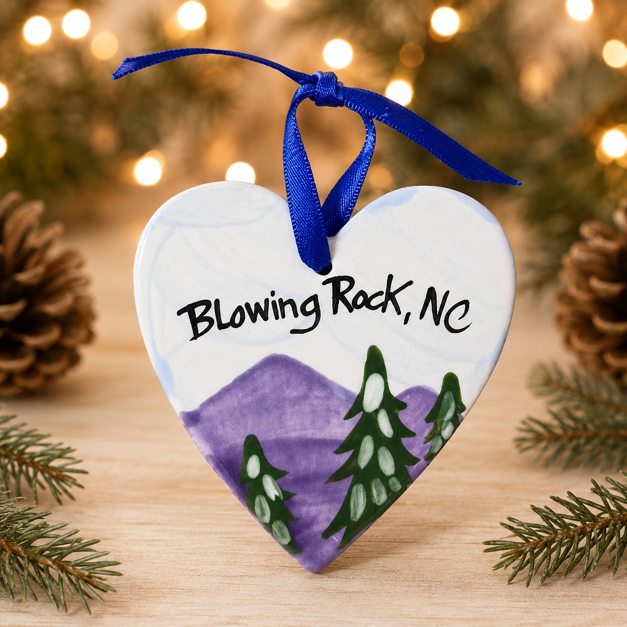 Blowing Rock Mountain Heart Ornament